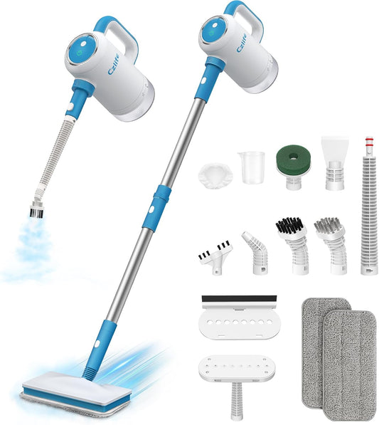 13-in-1 Steam Mop, Handheld Steam Cleaner for Home and Floor Cleaning, Floor Steamers for Hardwood and Tile with Attachments, Electric Mop for Grout Laminate Couch Clothes Carpet, Corded