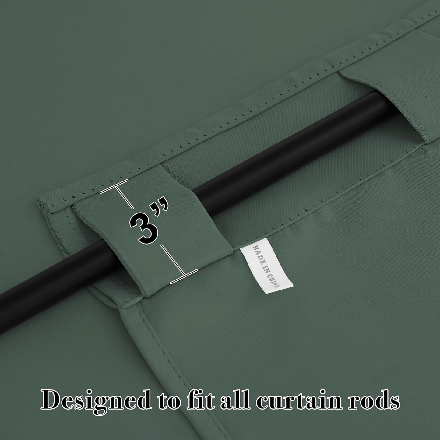 RYB HOME Kitchen Window Curtains Over Sink - Blackout Insualting Privacy Curtains for Kids Bedroom Kitchen Bathroom Basement Cafe Cabinet Tiers Drapes, 34 Width x 30 Length, 2 Panels, Dark Green