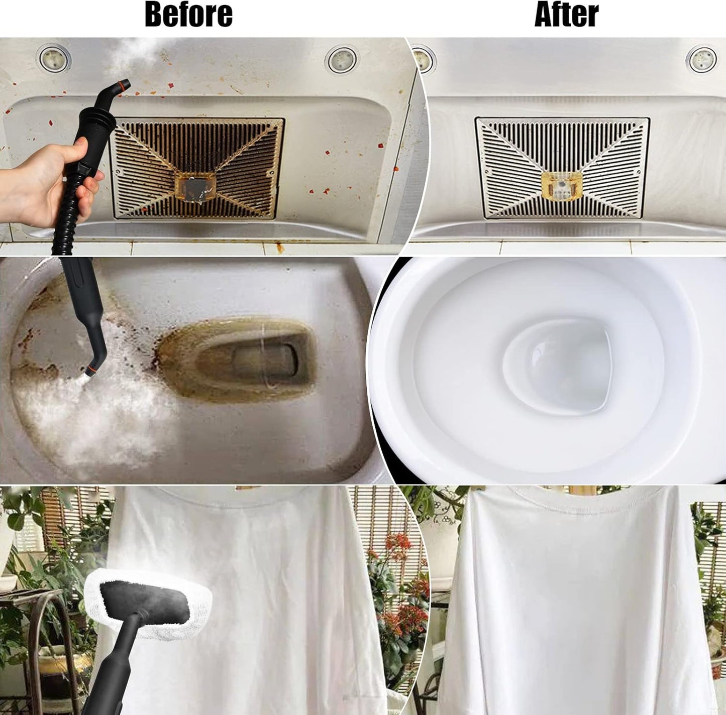 COSTWAY Handheld MultiPurpose Steam Cleaner with 17 Pieces, 350ml Large Capacity Steam Mop Continuous Fill water, Portable Chemical-Free Steamer for Home Use, Floors, Windows, 1400W, Grey