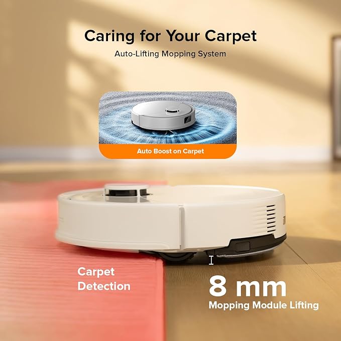 roborock Q10 X5+ Robot Vacuum and Mop Combo, Self-Emptying, 10,000Pa Suction, Obstacle Avoidance, LiDAR Navigation, Hands-Free Cleaning, No-Go Zones, Perfect for Carpet and Pet Hair, White