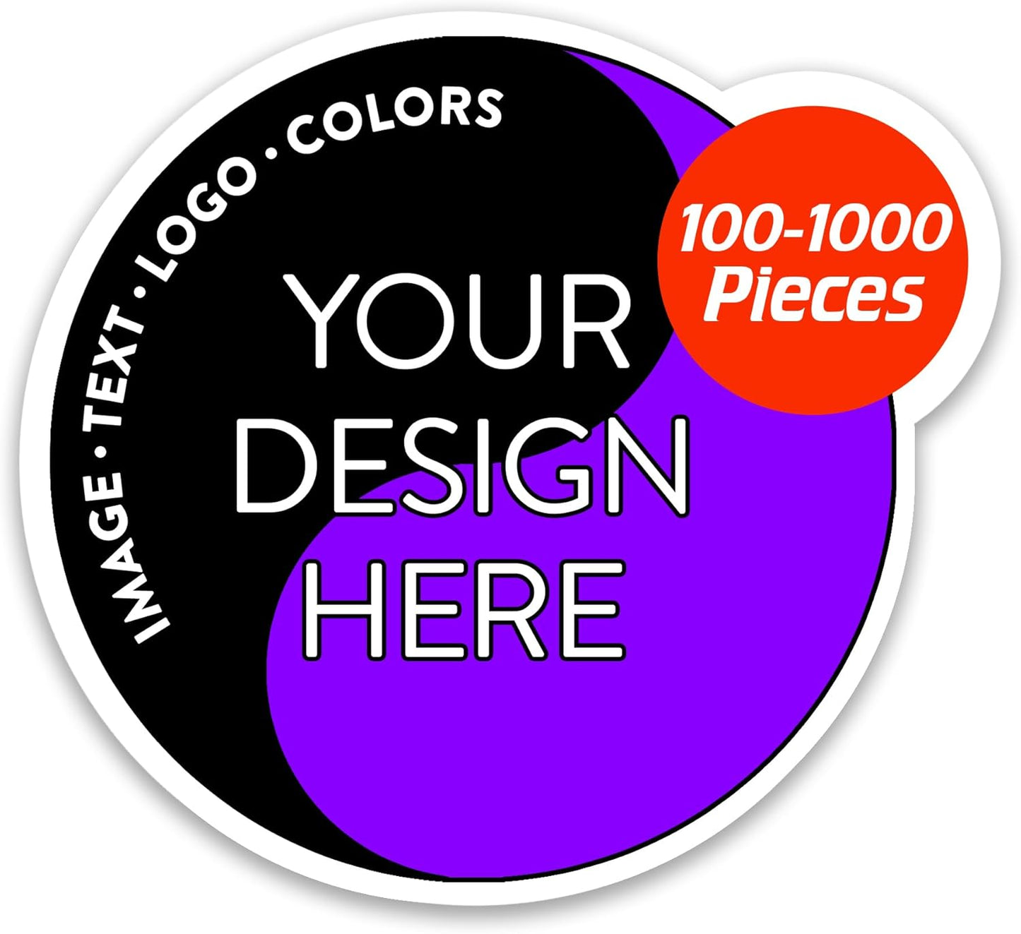 100 Custom Vinyl Stickers - Upload Your own Image, Text, Design, Logo - Personalized Logo Labels for Handmade, Packaging, Bottle, Jars, Candle, Brand Stickers (White, 4x4)