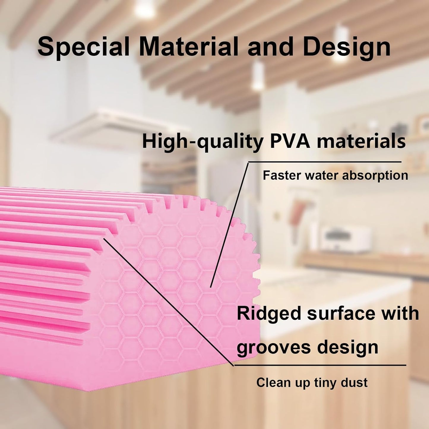 6-Pack Damp Clean Duster Sponge,Magic Sponge Eraser for Housekeeping,Reusable Cleaning Sponge for Blinds,Vents,Mirrors,Glass, Baseboards,Window Track Grooves and Railings (Pink)