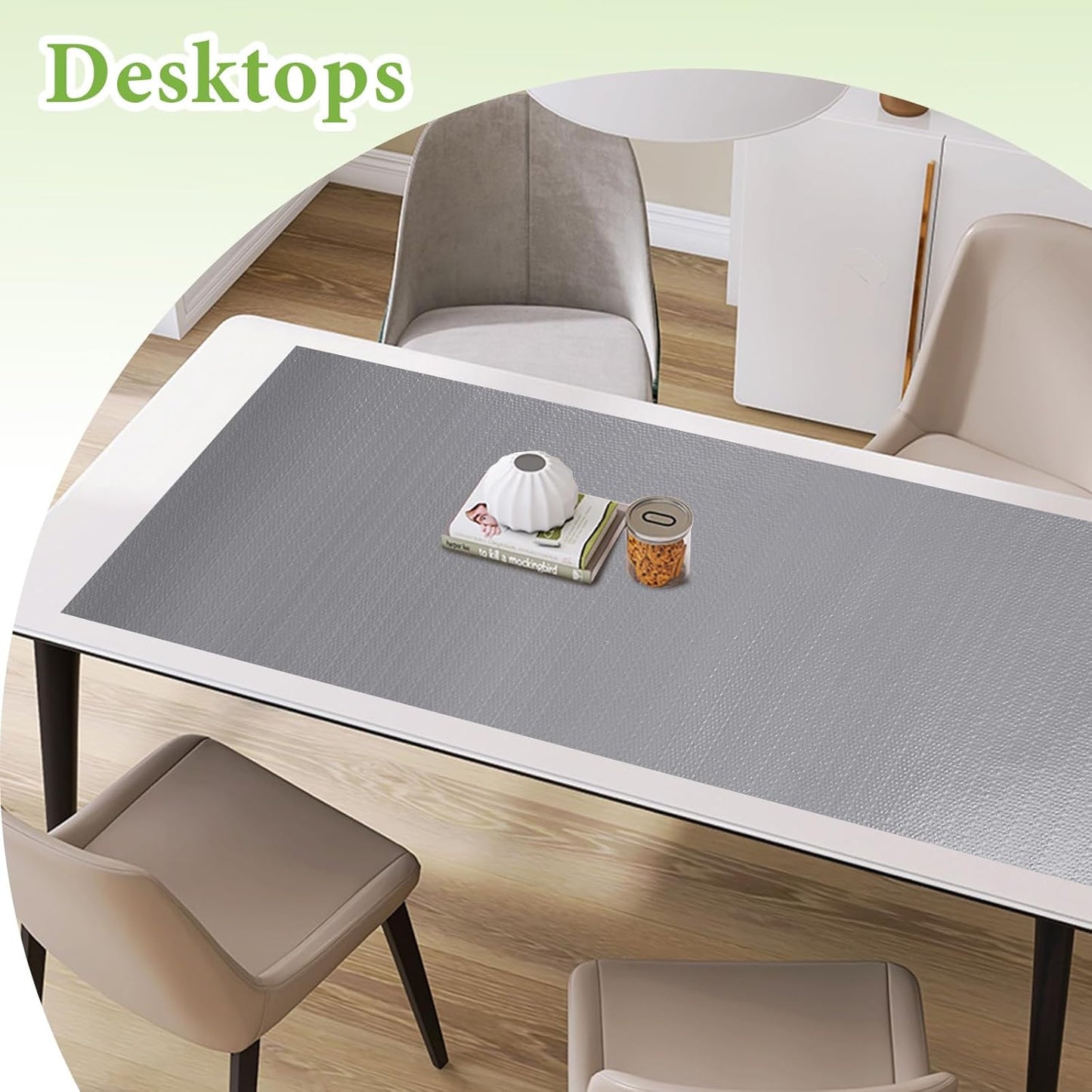 Shelf Liners for Kitchen Cabinets 12in x 10FT Non Adhesive Drawer Liner Grey Thickened Shelf Liner Paper Strong Non-Slip Easy to Clean for Tool Box Refrigerator with Knife and Tape Measure