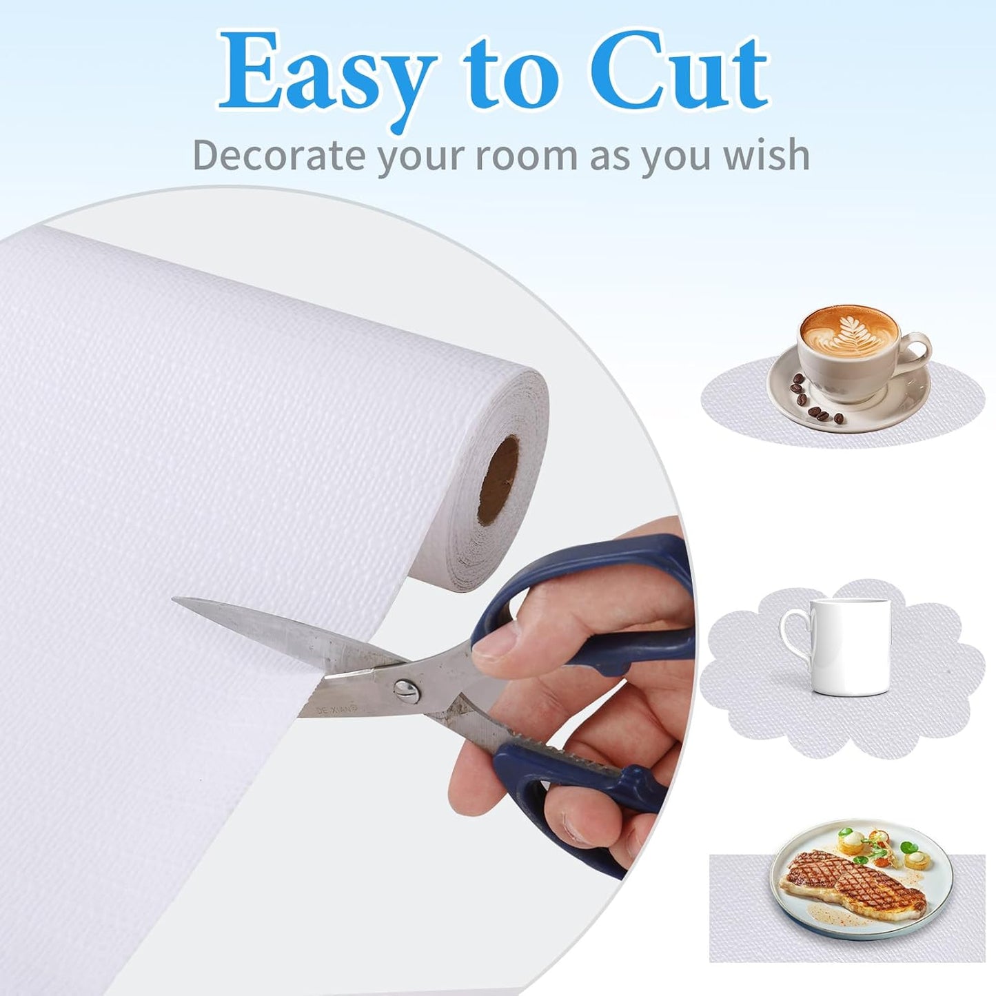 Shelf Liners for Kitchen Cabinets 17in x 20FT Non Adhesive Drawer Liner White Thickened Shelf Liner Paper Strong Non-Slip Easy to Clean for Tool Box Refrigerator with Knife and Tape Measure