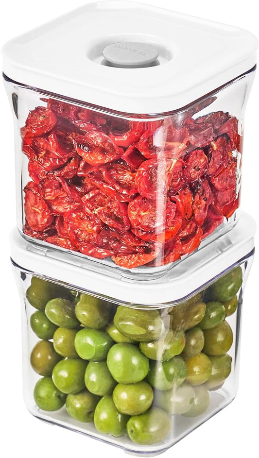VAKUEN Premium Airtight Food Storage Containers, 2PC-SET(0.53qt), Smart One-Click Seal Lid, Patented Double Silicone Lining, 100% Leak Proof, BPA-FREE, Dishwasher, Freezer & Microwave Safe