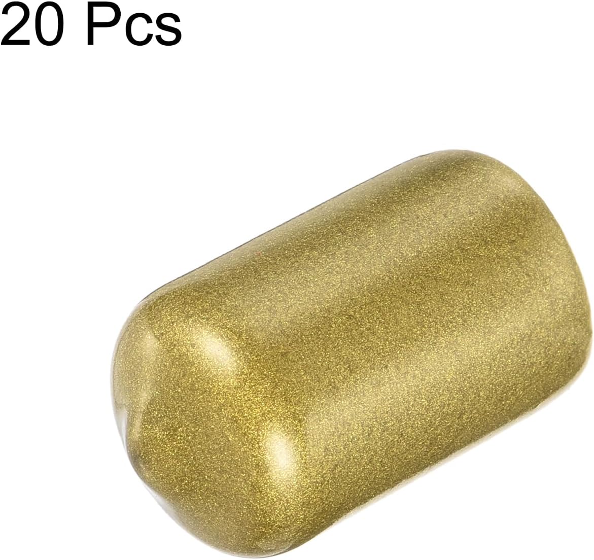 uxcell 20pcs Rubber End Caps 13mm ID Vinyl Round Tube Bolt Cap Cover Thread Protectors Gold