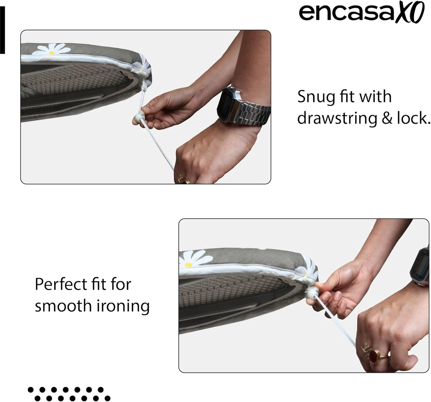 Encasa XO Ironing Board Cover and Pad 57"x22" - Thick 3mm Felt Padding, Drawstring Tightening & Lock, Easy Fit, Scorch & Stain Resistant, Fits X-Large Ironing Board - Aztec