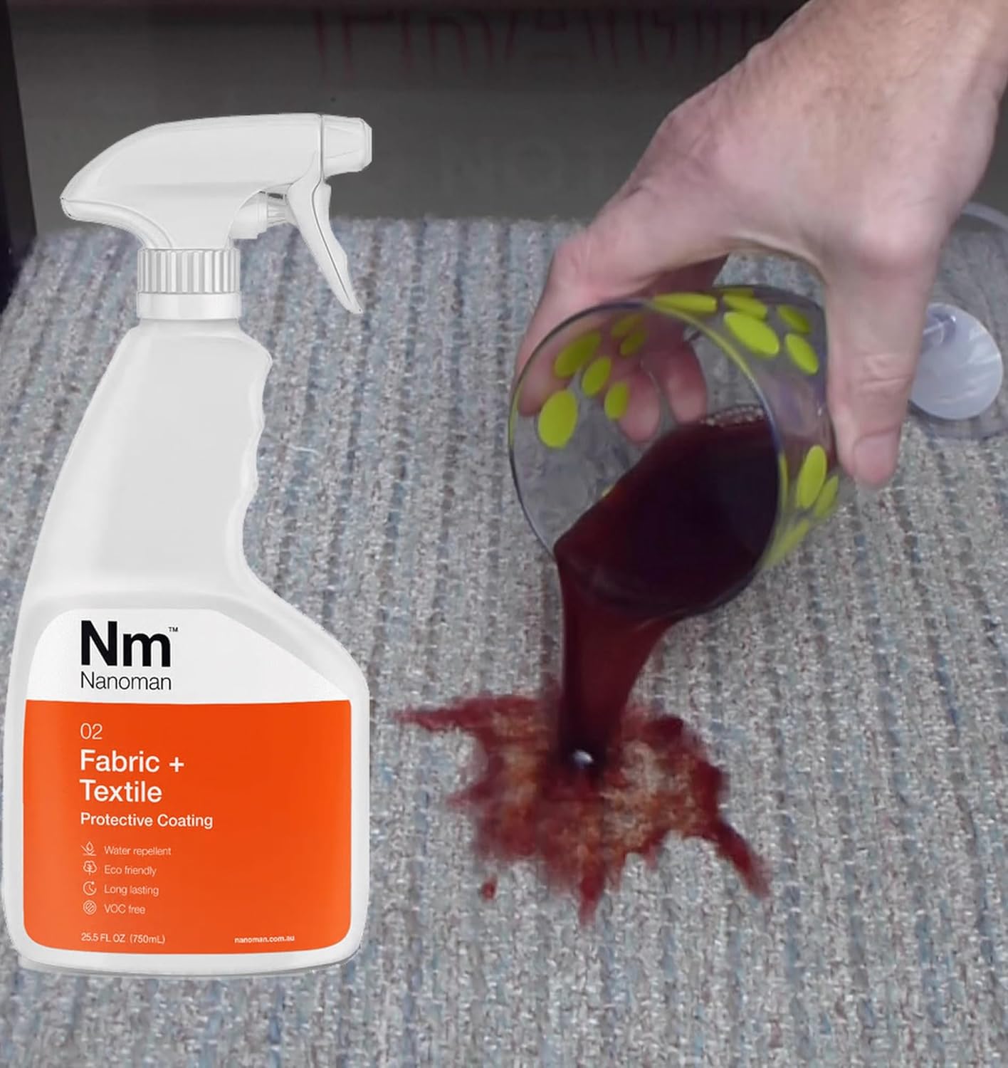 Nanoman Fabric & Textile Protector Spray | Invisible, Waterproof, Stain-Resistant | Safe for All Fabrics & Textiles | Eco-Friendly, Non-Toxic, Long-Lasting Protection | 750ml