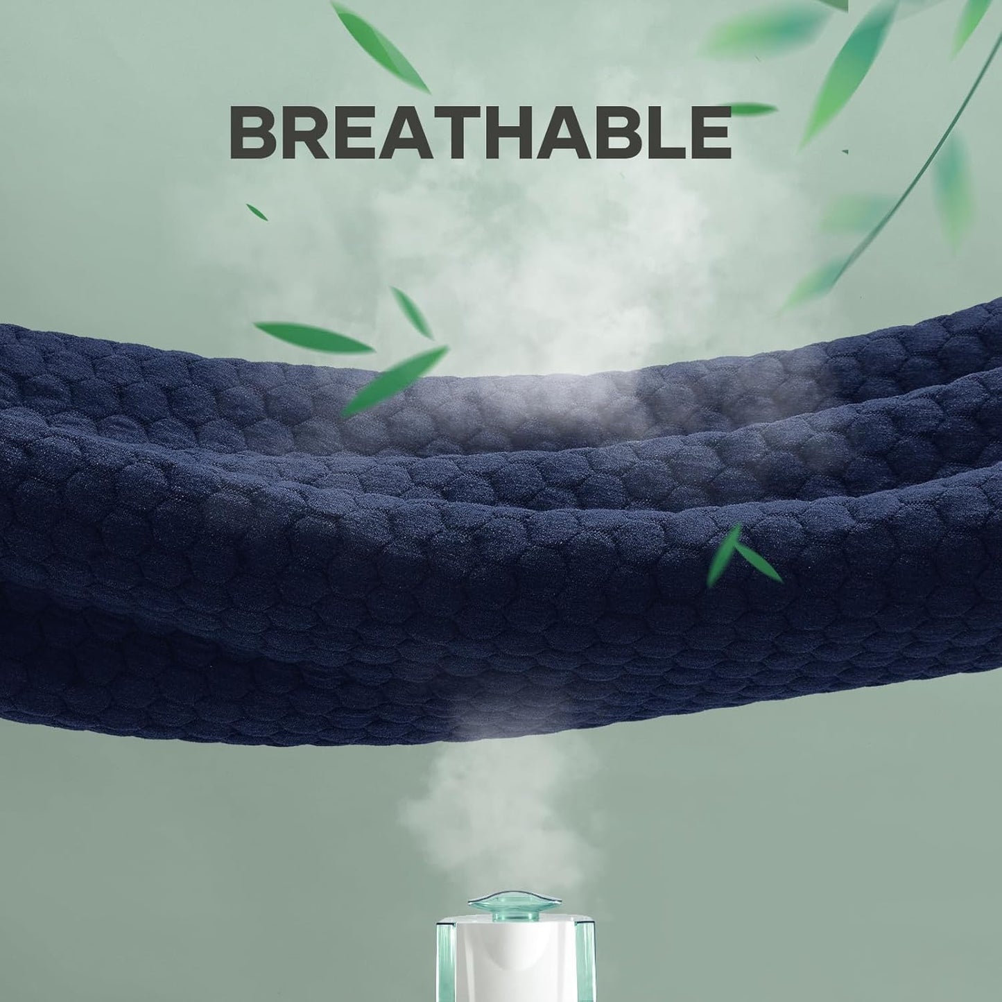 OhGeni 100% Waterproof Mattress Protector, Twin Size Mattress Pad, Fits 6"-20" Mattresses with Deep Pocket, Cooling, Breathable Fitted Sheets, Soft Bed Cover, Noiseless, Machine Washable(Navy Blue)