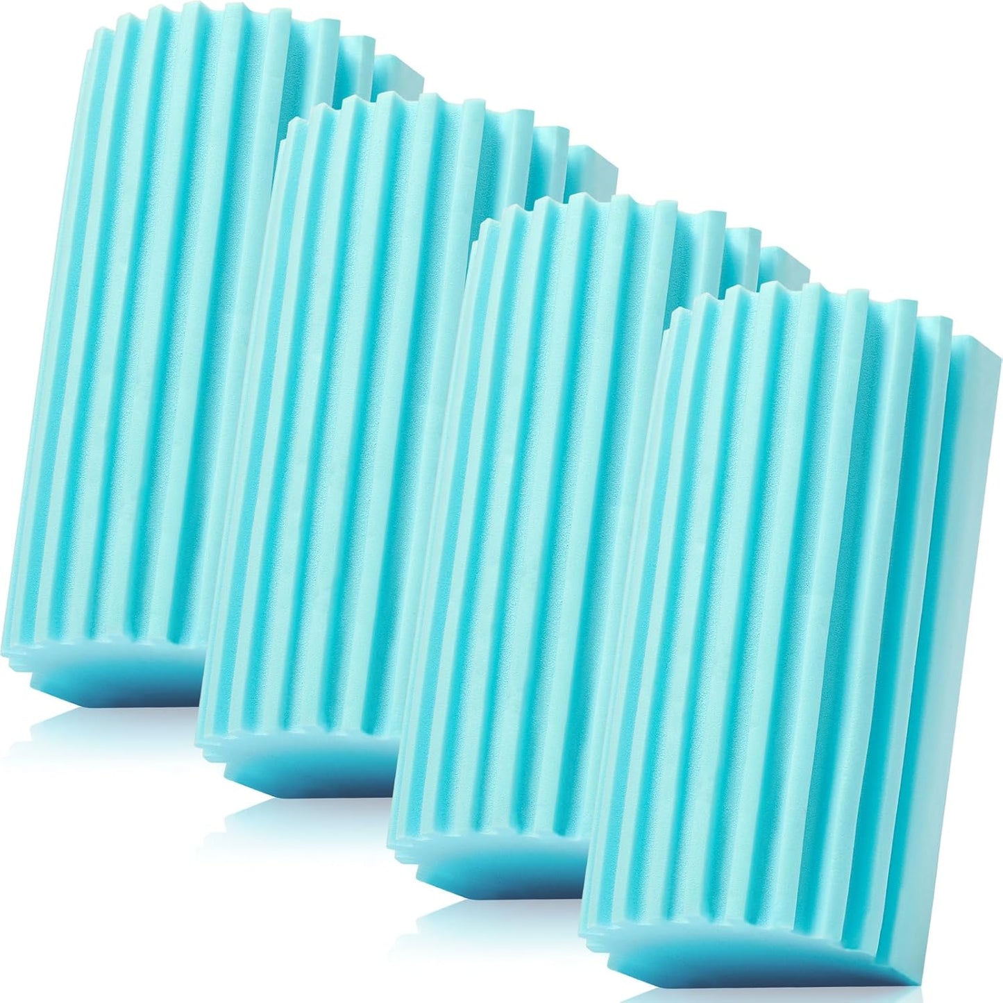 4 Pack Damp Dusting Sponge Duster, Blue Dust Cleaning Sponge, Reusable Household Cleaning Sponge Tool for Blinds, floorboards, Fan Blades, Vents, Glass, Railings, Mirrors