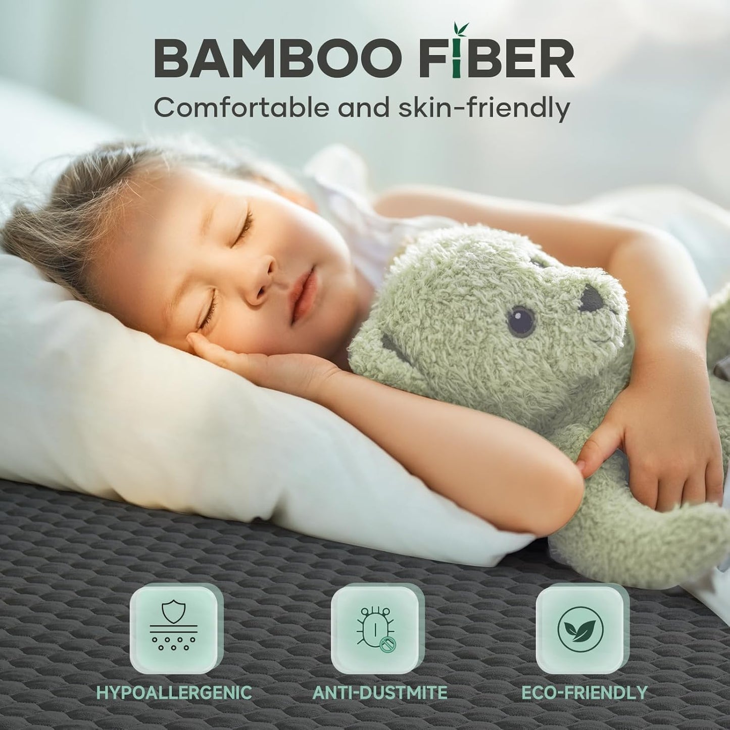 OhGeni 100% Waterproof Mattress Protector, California King-Gray Mattress Pad, Fits 6"-20" Mattresses with Deep Pocket, Cooling, Breathable Fitted Sheets, Soft Bed Cover, Noiseless, Machine Washable