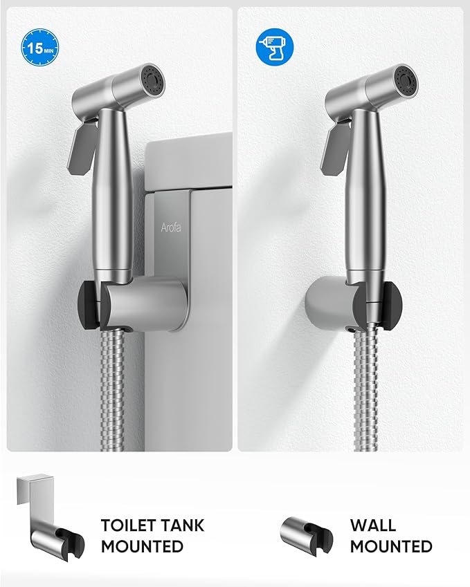 Arofa Hot and Cold Handheld Bidet Sprayer for Toilet, Warm Water Bidet with Adjustable Pressure, Non-Electric Temperature Control for Feminine Wash