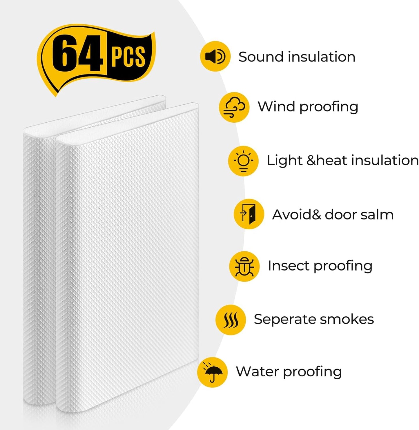 Zonon 16-Piece Door Corner Seal Weatherstripping Exterior Draft Stopper Adhesive Corner Seal Pads for Weather Stripping and Draft Protection (Black,White)