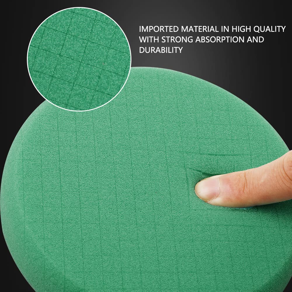 Green Heavy Cut Pad, 3Pc 5 Inch Buffing Polishing Pads for 125mm Backing Plate Compound Buffing Sponge for Car Buffer Polisher Compounding, Polishing and Waxing