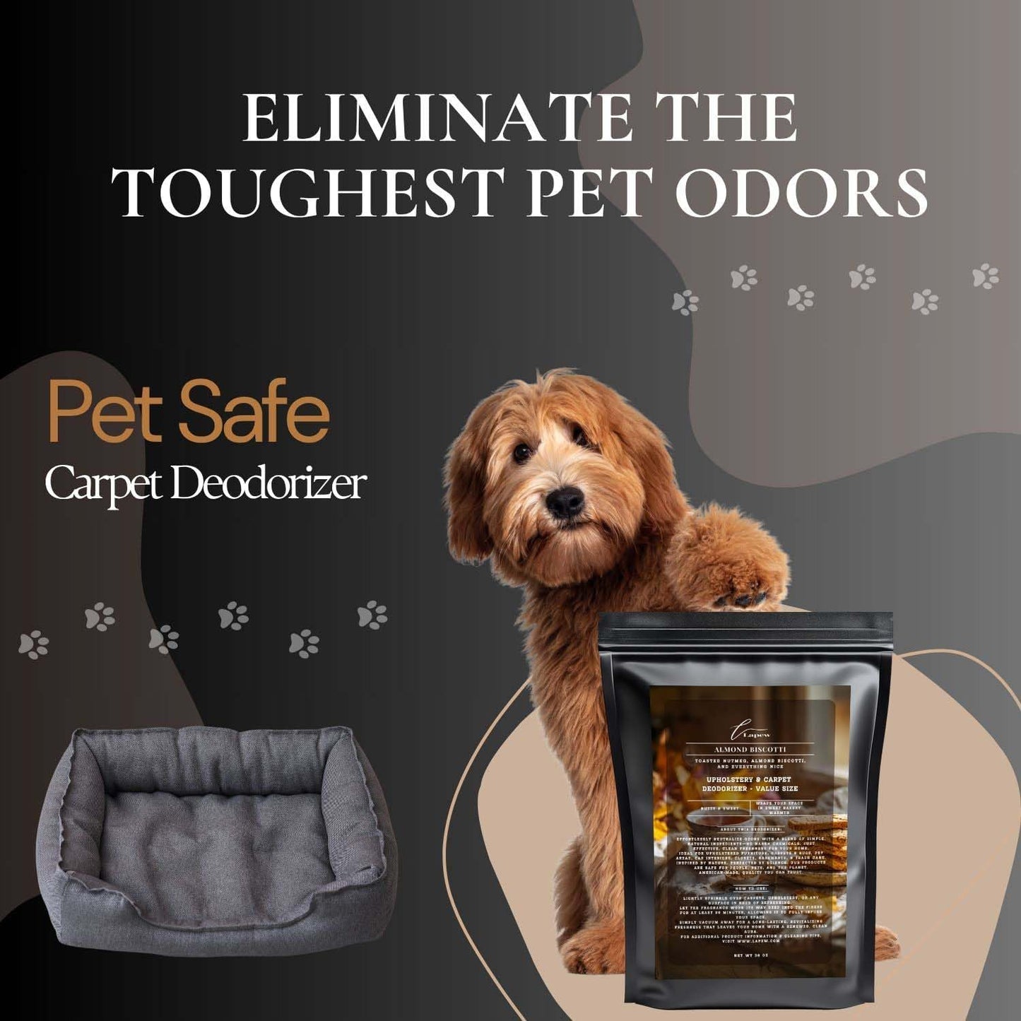 Almond Biscotti Carpet Freshener Powder Refill 36 oz | Powerful Odor Eliminator for Home | Upholstery Deodorizer | Carpet Deodorizer | Pet Urine | Cat Litter Box