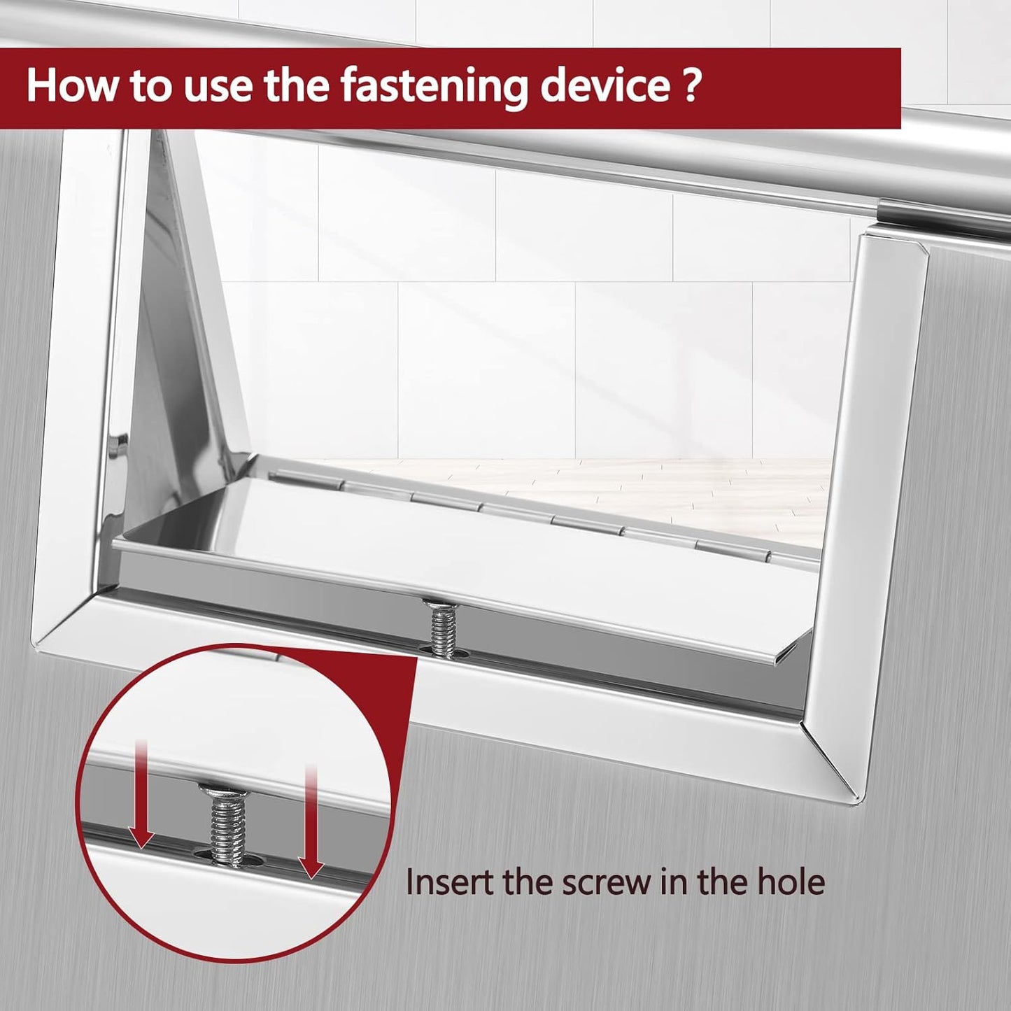 LEIFIDE 4 Pcs Stainless Steel Wet Floor Caution Sign Bulk 8.8 Pound Portable Foldable Handle Bilingual Safety Sign for Kitchen Restaurant Shop Commercial Use Avoid Fall and Slip Accident (Silver)