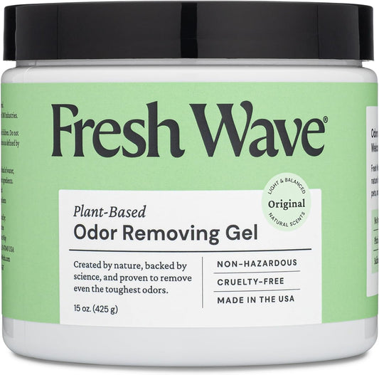 Fresh Wave Odor Removing Gel, 15 oz. - Odor Absorbers for Home, Safer Odor Relief, Natural Plant-Based Odor Eliminator, Every 15 oz. lasts 30-60 Days, For Cooking, Trash & Pets