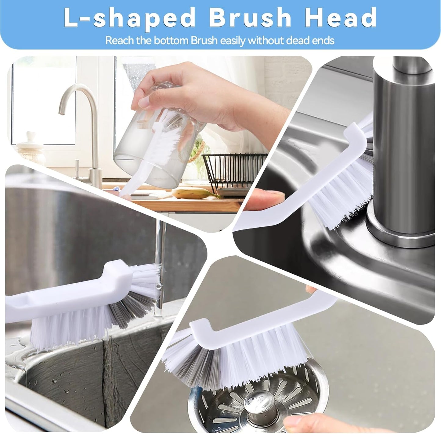 Crevice Cleaning Brush,13 Pcs Scrub Brushes for Cleaning Hard Bristle Cleaning Brushes for Household Use, CleaningSupplies for Kitchen, Bathroom, Corner, Sink, Cup, Bottle