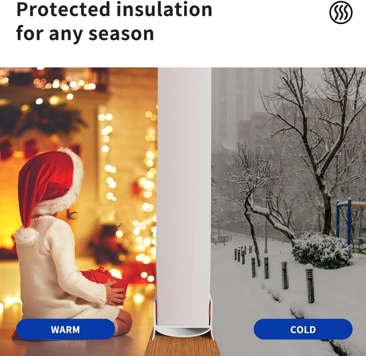 Door Draft Stopper, Strong Adhesive Door Sweep for Exterior and Interior Doors, 39” Length Cuttable Under Door Seal. (White, 1 Pack)