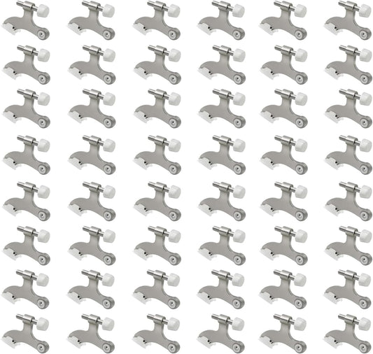 48 Pack Hinge Pin Brushed Nickel Door Stopper, Adjustable Heavy Duty Hinge Pin Door Stop with Rubber Bumper Tips