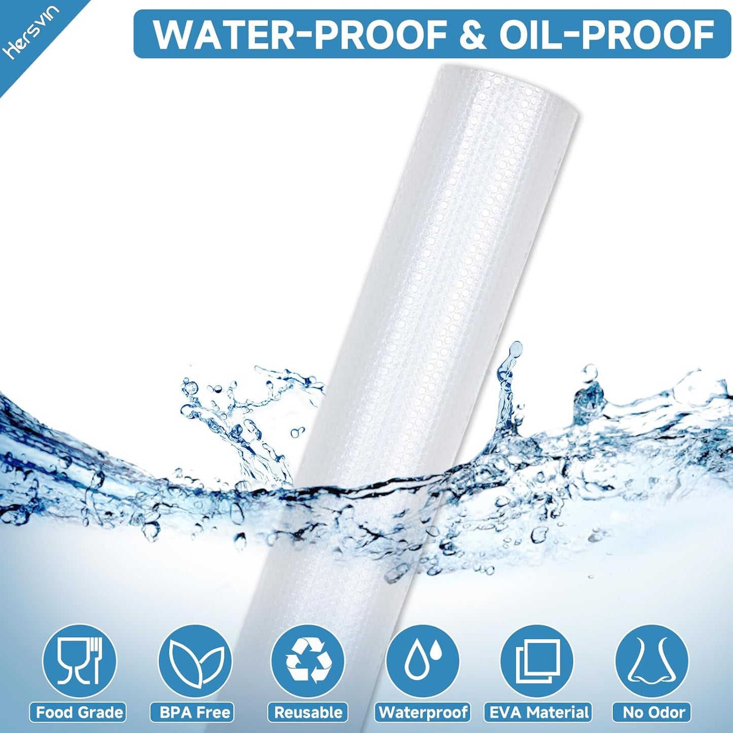 Shelf Liners 20 in x 20 ft EVA Drawer Mats, Non-Adhesive Cupboard Protector, Kitchen Cabinet Lining Fridge Liner (Clear Flat Dot, 50.8x610cm)