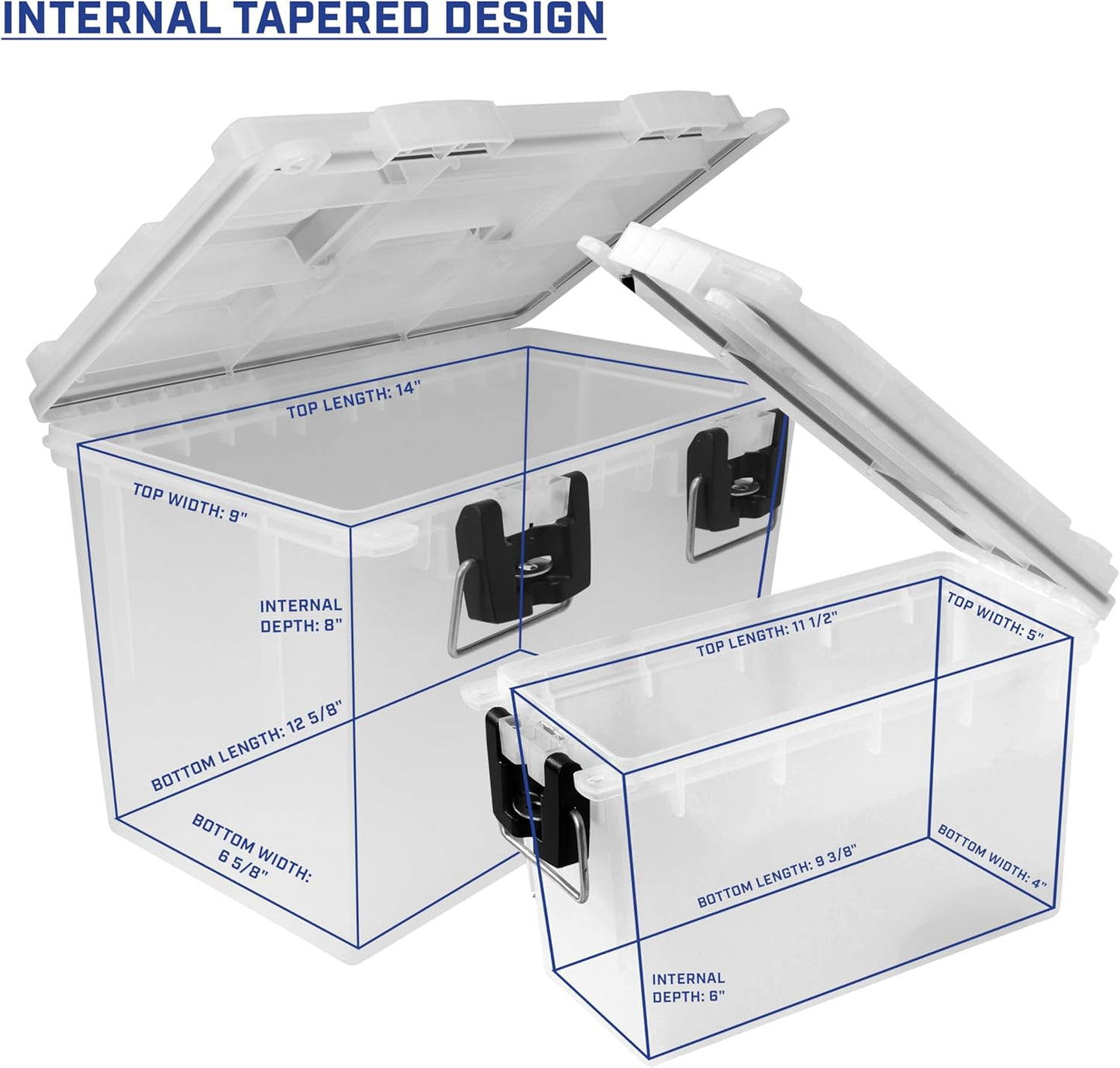 Sheffield 12722 Storage Bins With Lids, 2-Pack Stackable Storage Bins, Made in USA, Lockable and Water-Resistant Containers with Lids, Plastic Containers for Home, Classroom, and Dorm