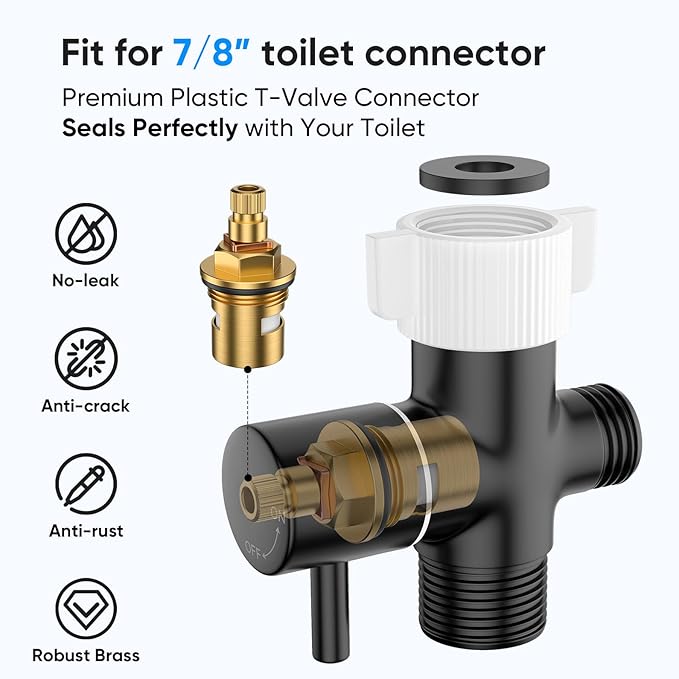 Arofa Black Bidet Sprayer for Toilet, Handheld Jet Sprayer Adjustable Water Pressure Muslim Shower with Bidet Hose, Bidets Faucet for Existing Toilets Cloth Diaper Spray for Baby/Feminine Wash