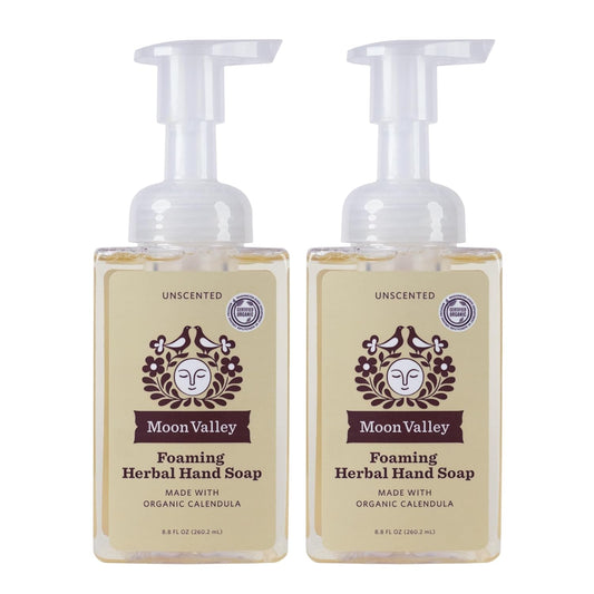 Moon Valley Herbal Foaming Hand Soap, Unscented Two Pack, Vegan, Recyclable Bottle