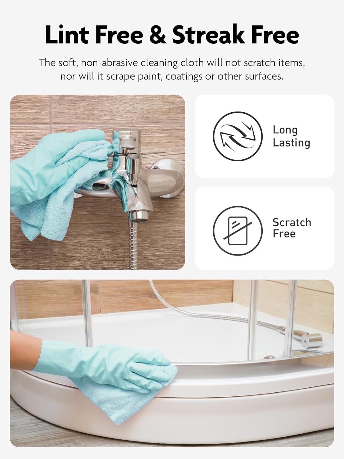 Fantasticlean Microfiber Cleaning Cloth Roll -40 Pack, Tear Away Microfiber Towels, 12" x 12", Reusable, Washable, Scratch Free, Ultra Absorbent Dishcloth for Car, Home Supplies, Pet, Kitchen (Blue)