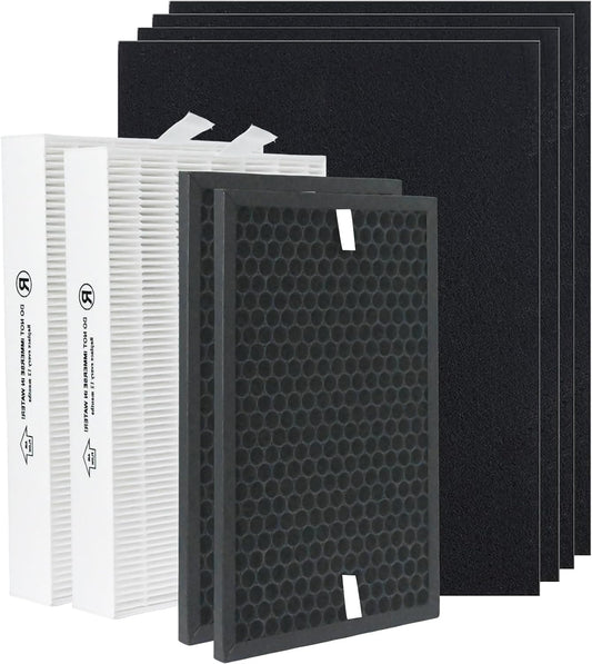HPA5200B/HPA5250Air Purifier Replacement HEPA Filter Kit Compatible with Honeywell InSight Air Purifiers Model#HPA5200B/HPA5250,2Premium True Hepa Filter+2Enhancement Carbon Filters+4Carbon PreFilters
