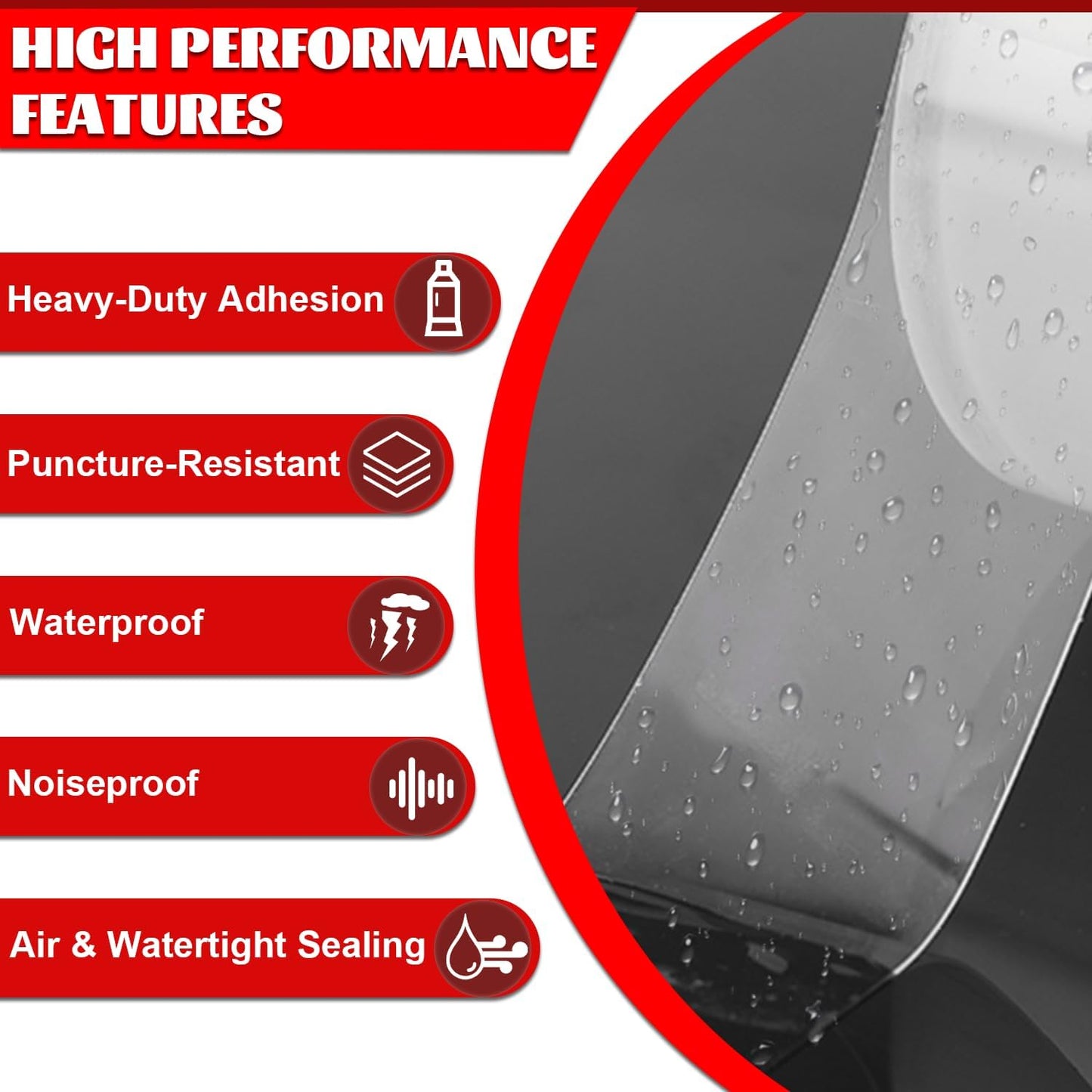 Transparent Window Weather Sealing Tape 3 Inch x 33 FT Weather Stripping Residue-Free Clear Window Insulation Caulk Tape for Shower Glass Gaps and Clear Doors Windows Windproof