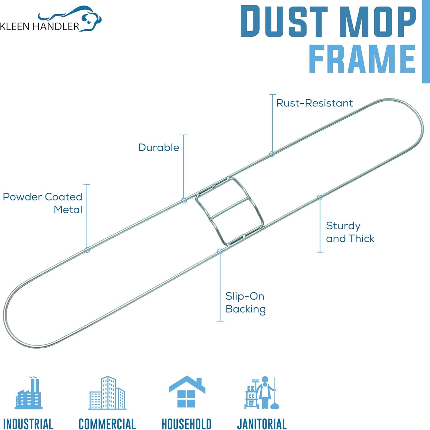 Kleen Handler 36 Inch Commercial Dust Mop Frame (3 Pack)