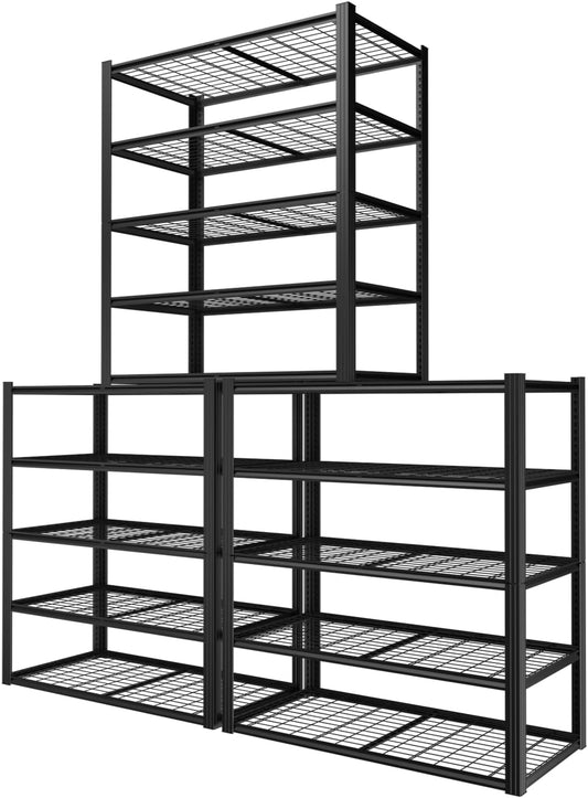 48" W Garage Shelving Heavy Duty,2800LBS Storage Shelves,5-Tier Adjustable Metal Shelving Utility Shelf Rack Garage Storage Organize for Storage Industrial, Warehouse, Basement
