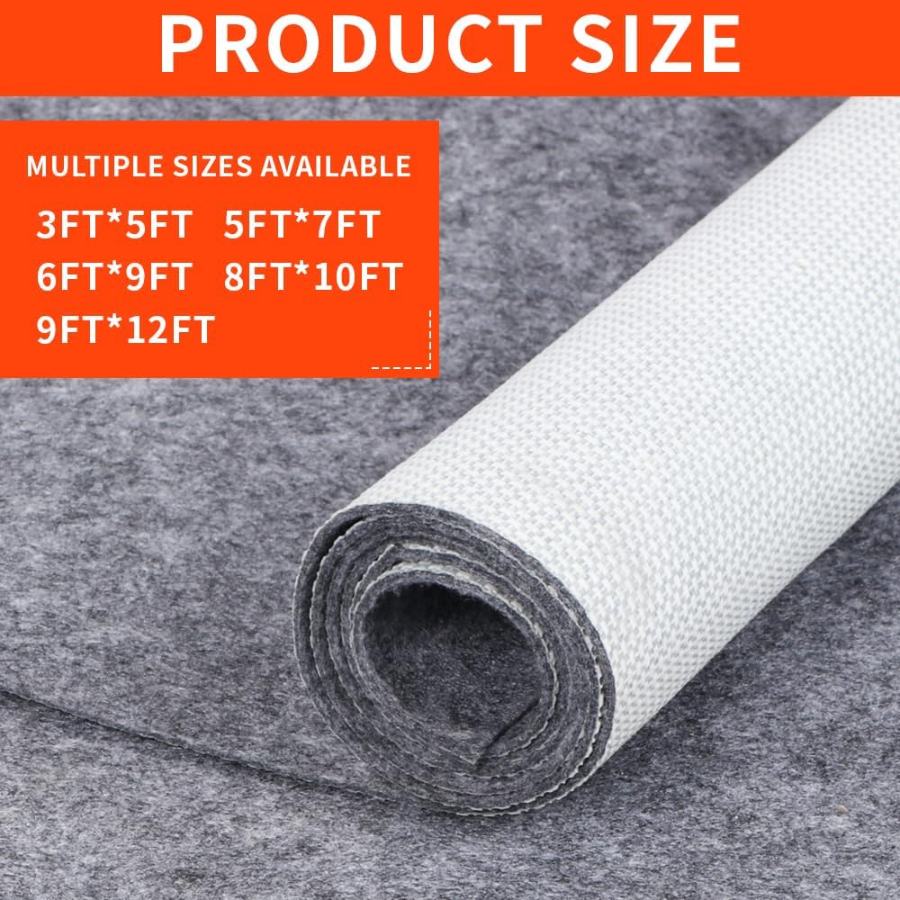 Non-Slip Rug Pads 2 x 8 ft, 100% Waterproof Extra Large Area Rugs Non Skid Rug Pad for All Floors and Finishes Durable Hardwood Floor Protective Felt Keeps Rugs in Place, Safe and Secure