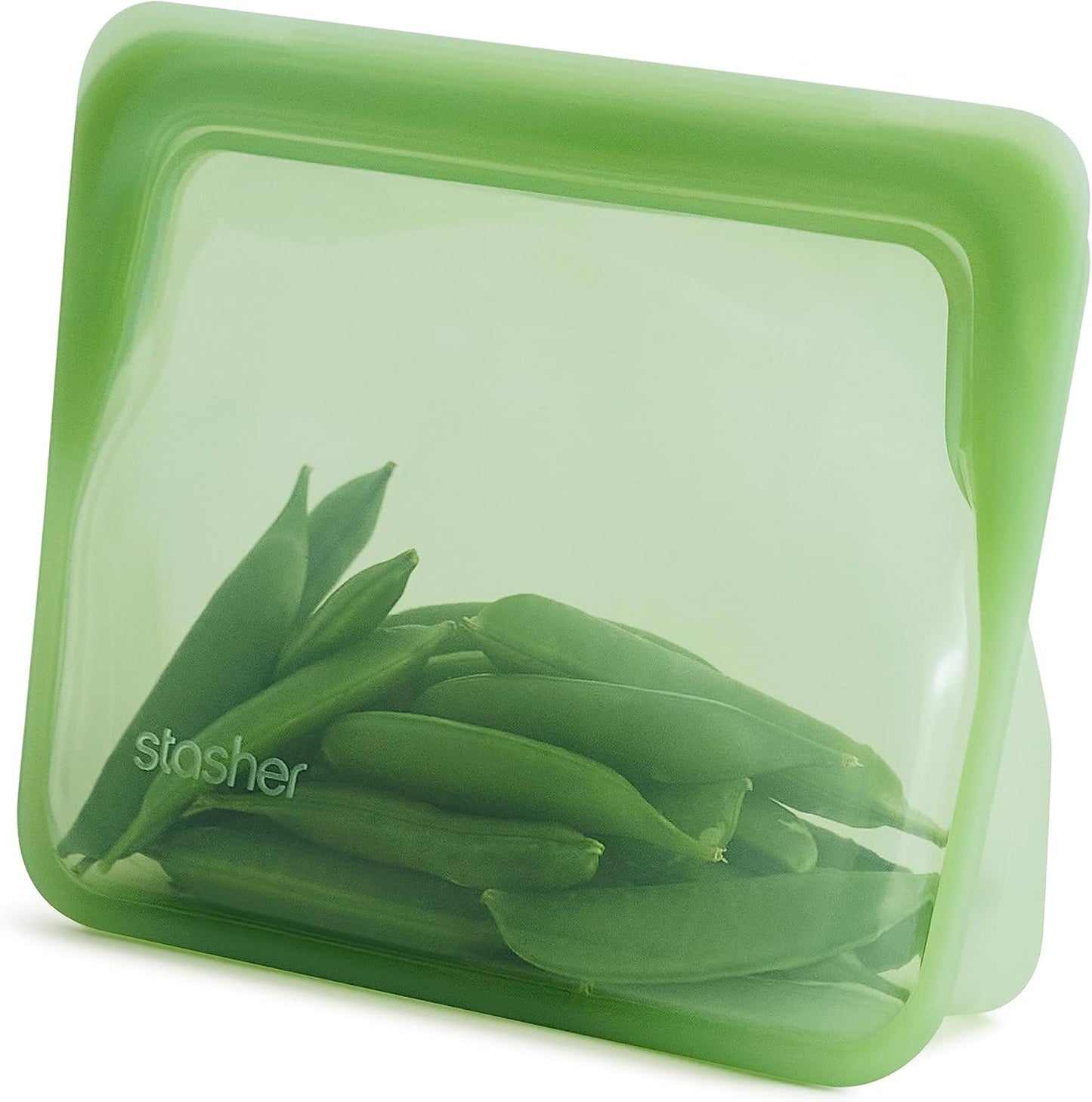 Stasher Premium Silicone Reusable Food Storage Stand-Up Mini Bag, Green, Microwave, Sous Vide, Dishwasher, Oven and Freezer Safe, BPA Free, Leak-free, Eco-friendly, 28 Oz