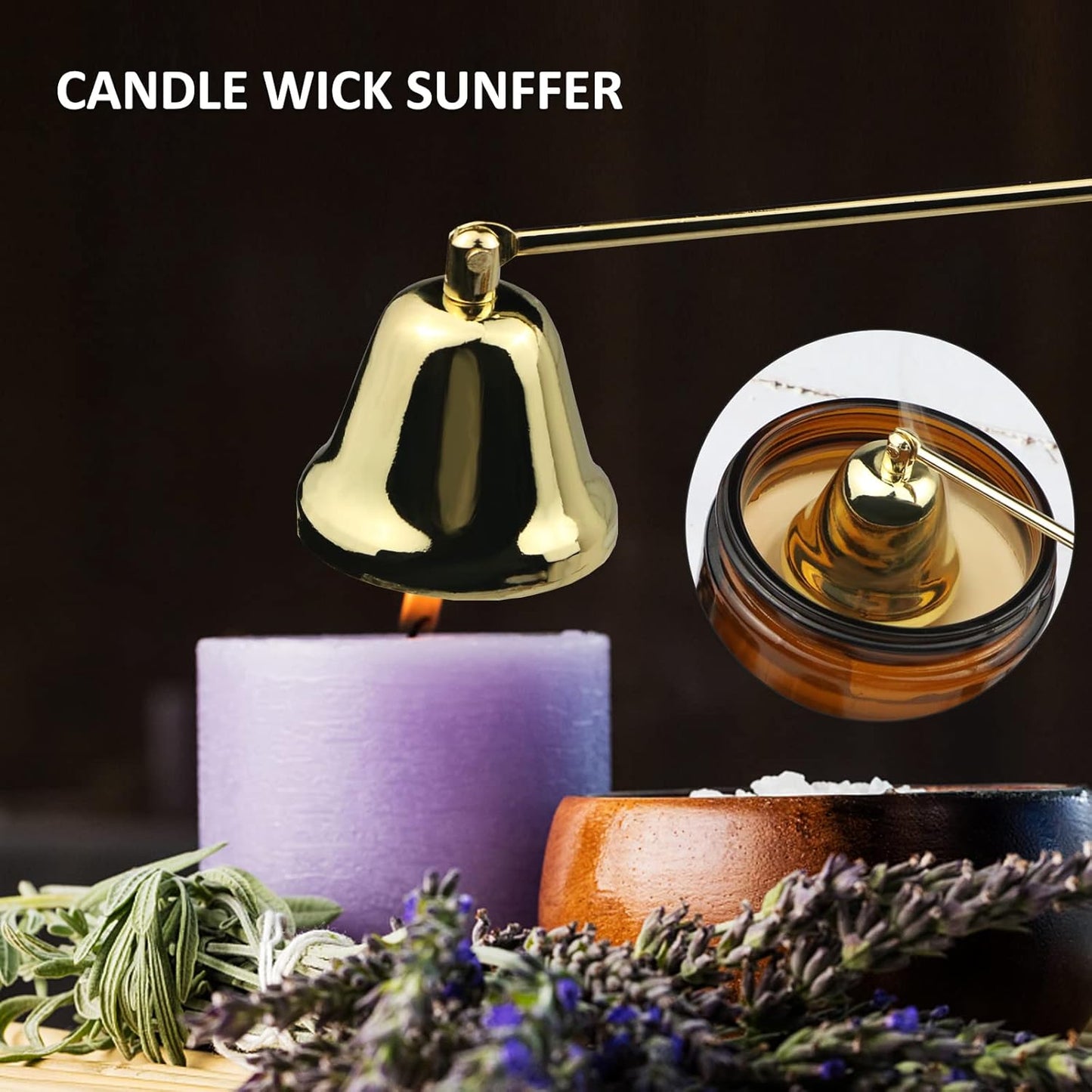 4 in 1 Candle Accessory Set, USB Rechargeable Lighter, Candle Wick Trimmer Cutter, Candle Snuffer & Candle Wick Dipper for Candle Aromatherapy Lover Gift, Stainless Steel Candle Care Kit (Golden)