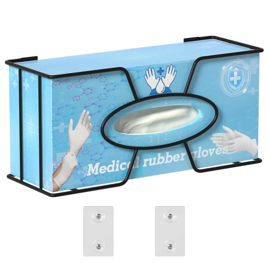 Glove Box Holder for Wall Mount, Disposable Glove Dispenser, Metal Box Organizer for Rubber Latex Gloves Facial Tissue