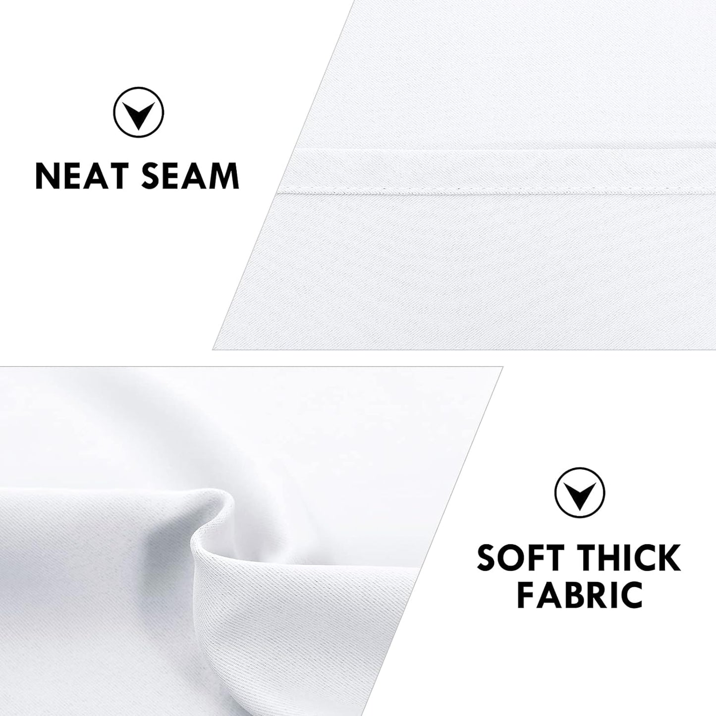 DWCN Blackout Curtains Room Darkening Thermal Insulated Bedroom Curtains Window Treatments, 42 x 45 inches Long, Set of 2 Greyish White Rod Pocket Drapes