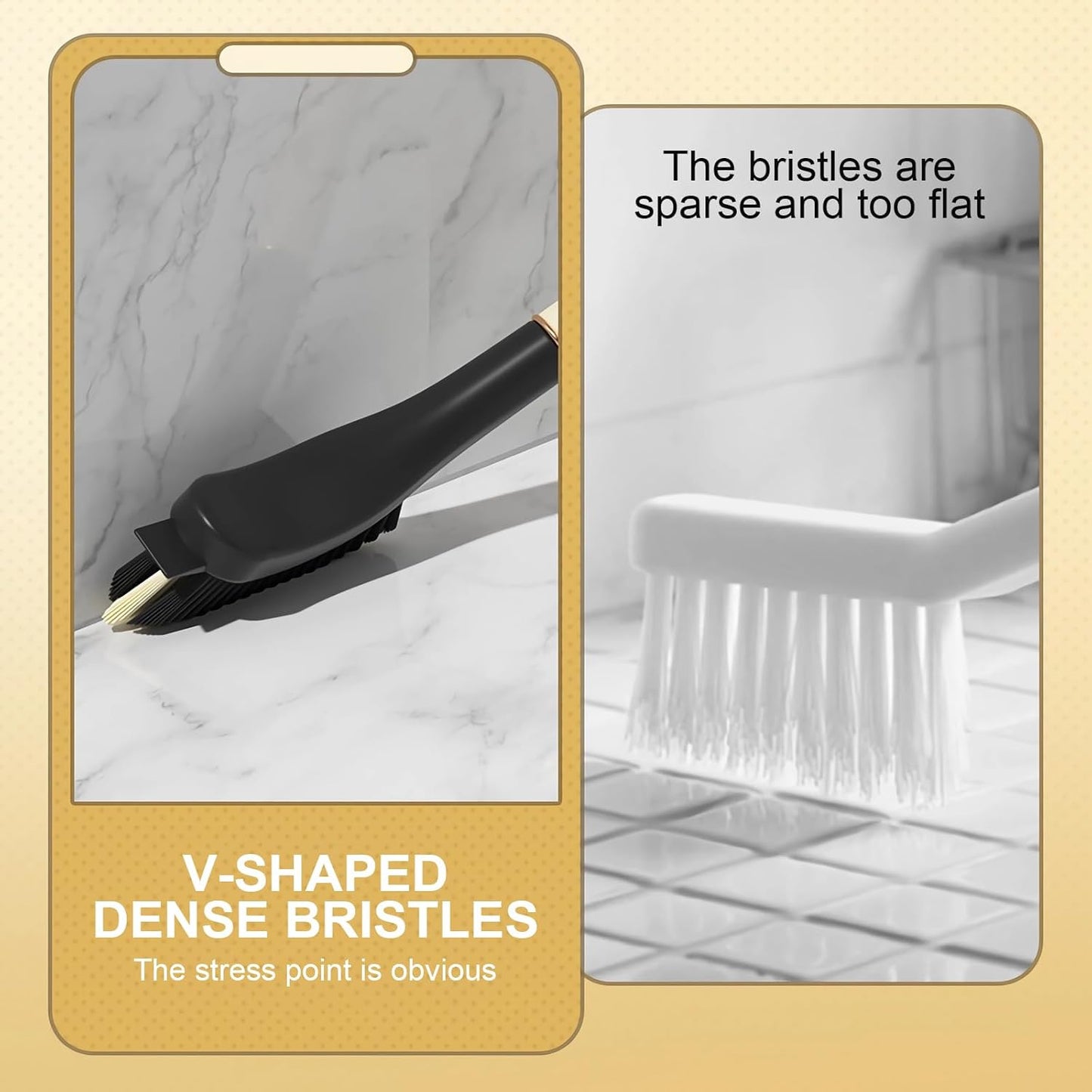 Crevice Cleaning Brush, Hard Bristle Grout Brush Gap Cleaner Tool for Tight Groove Spaces, Kitchen, Bathroom, Sliding Shower Door, Faucets Corners, Tiles, Sink and Windows Track