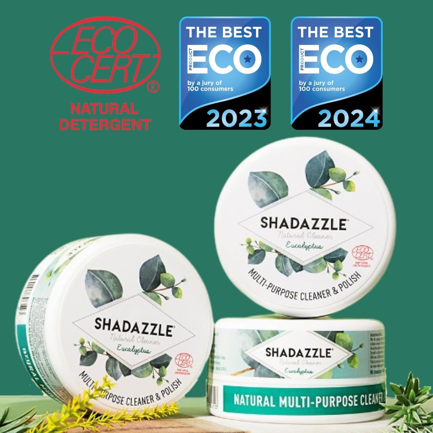 Shadazzle Natural All Purpose Cleaner and Polish – Eco friendly Multi-purpose Cleaning Product (1 Pack, Eucalyptus)