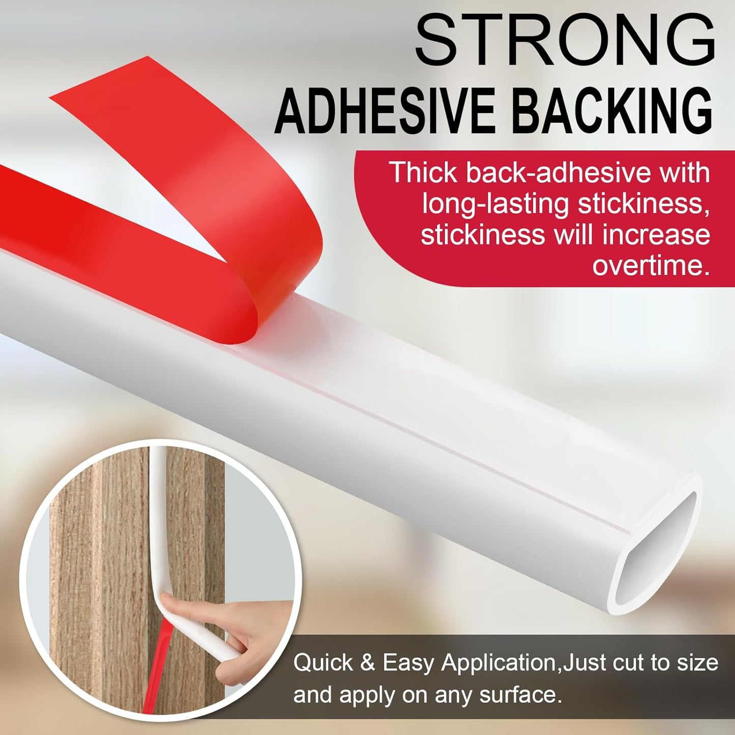 Benory Silicone Weather Stripping Door Seal - Self Adhesive D Shaped Seal Strip for Door Frame/Windows