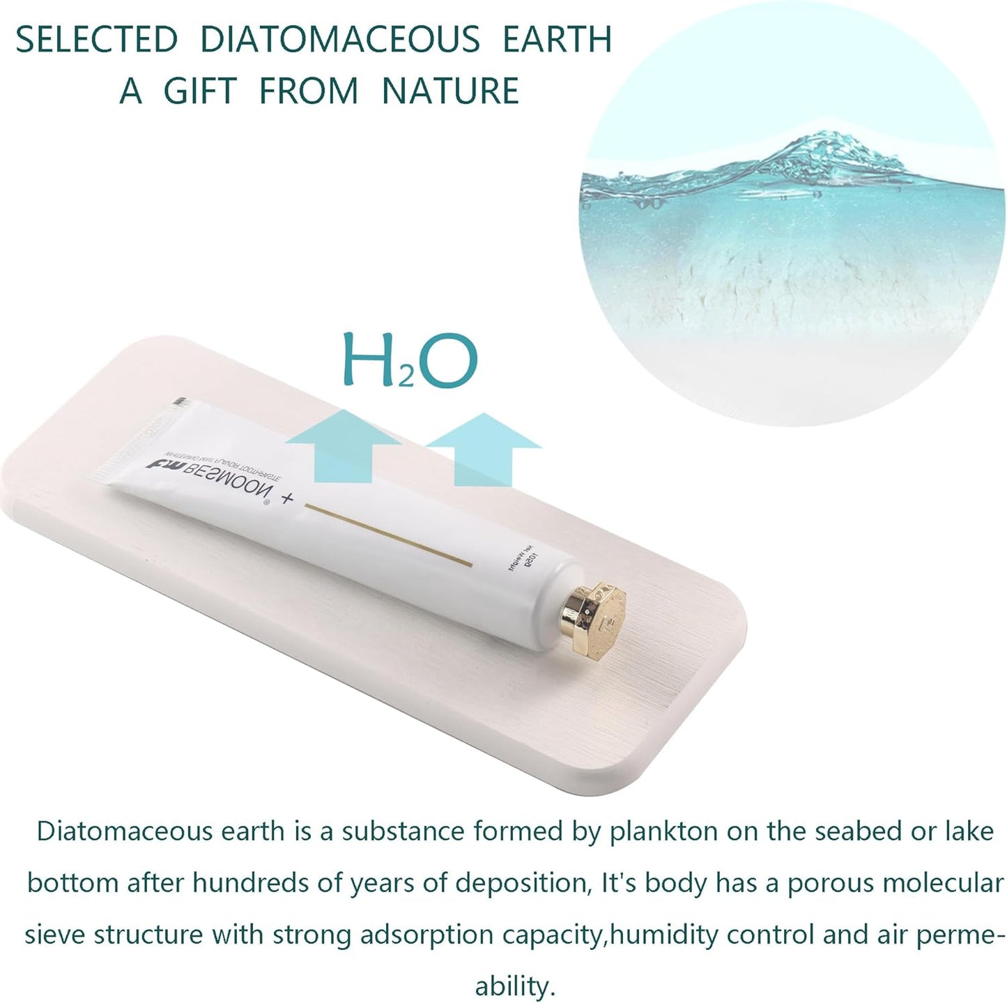 2 Pcs Water Absorbing Stone Trays, Kitchen/Bathroom Sink Soap Dish, Diatomite Tray Used for Hand Soap & Cosmetic Bottles in The Modern Home, 3.54" W x 9" L, White