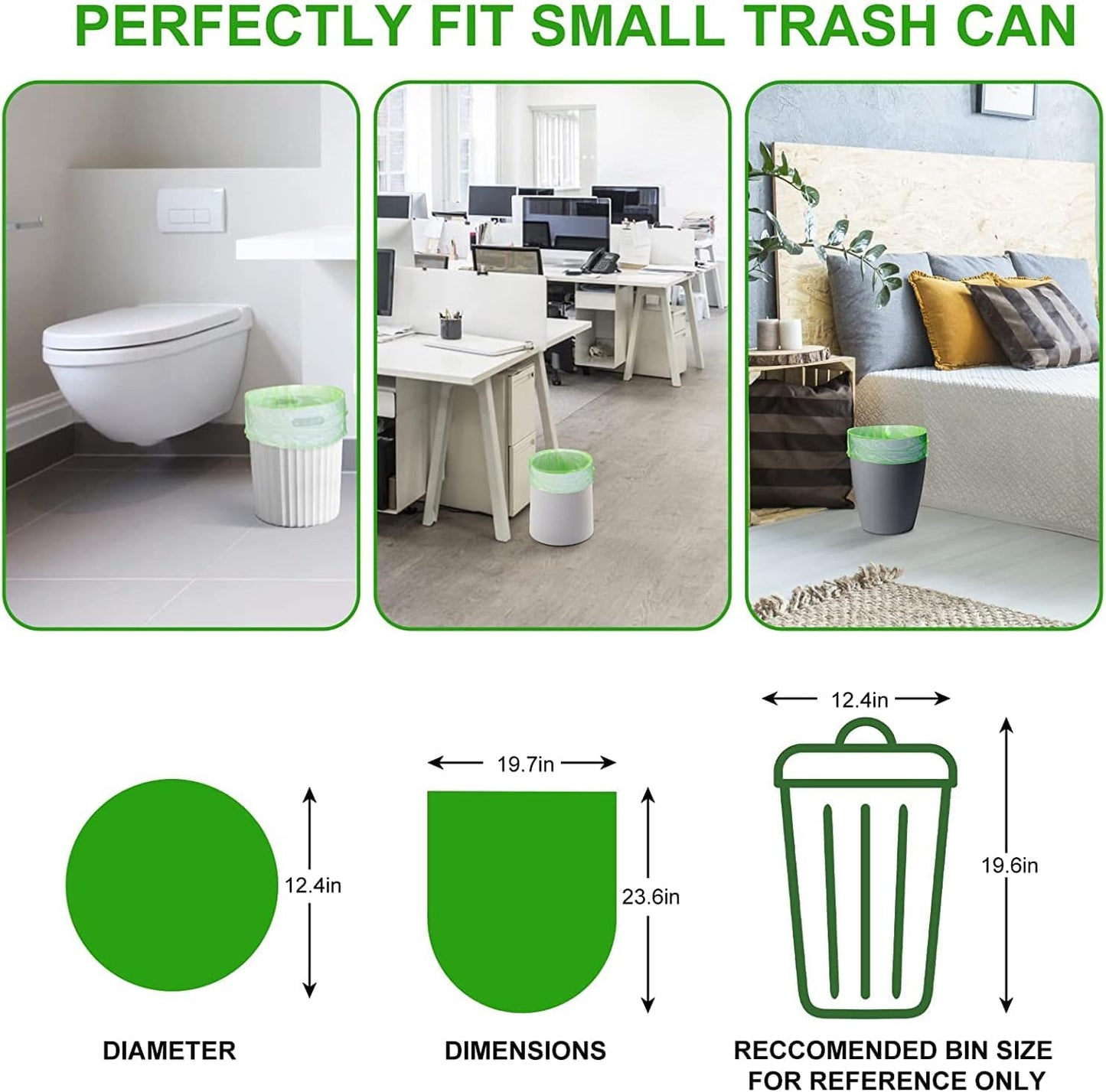 5.2 Gallon Biodegradable Trash Bags (THICKENED) | Eco Friendly, Unscented, 20L Strong Multipurpose Waste Bags for Bathroom Bedroom Office Kitchen, 160 Count | Compostable Garbage Bag by EnvoWise