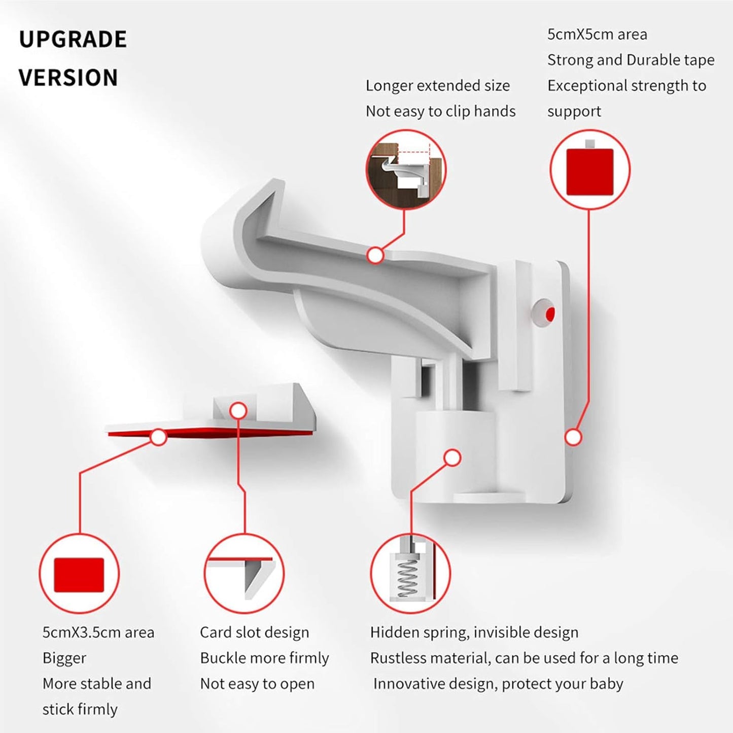 Cupboard Locks for Children - Child Safety Locks, Baby Proofing Drawer Kit Latches - No Drilling - Non Magnetic Child Proof Kitchen Cabinet Lock for Babies - Childproof - 10 Pack