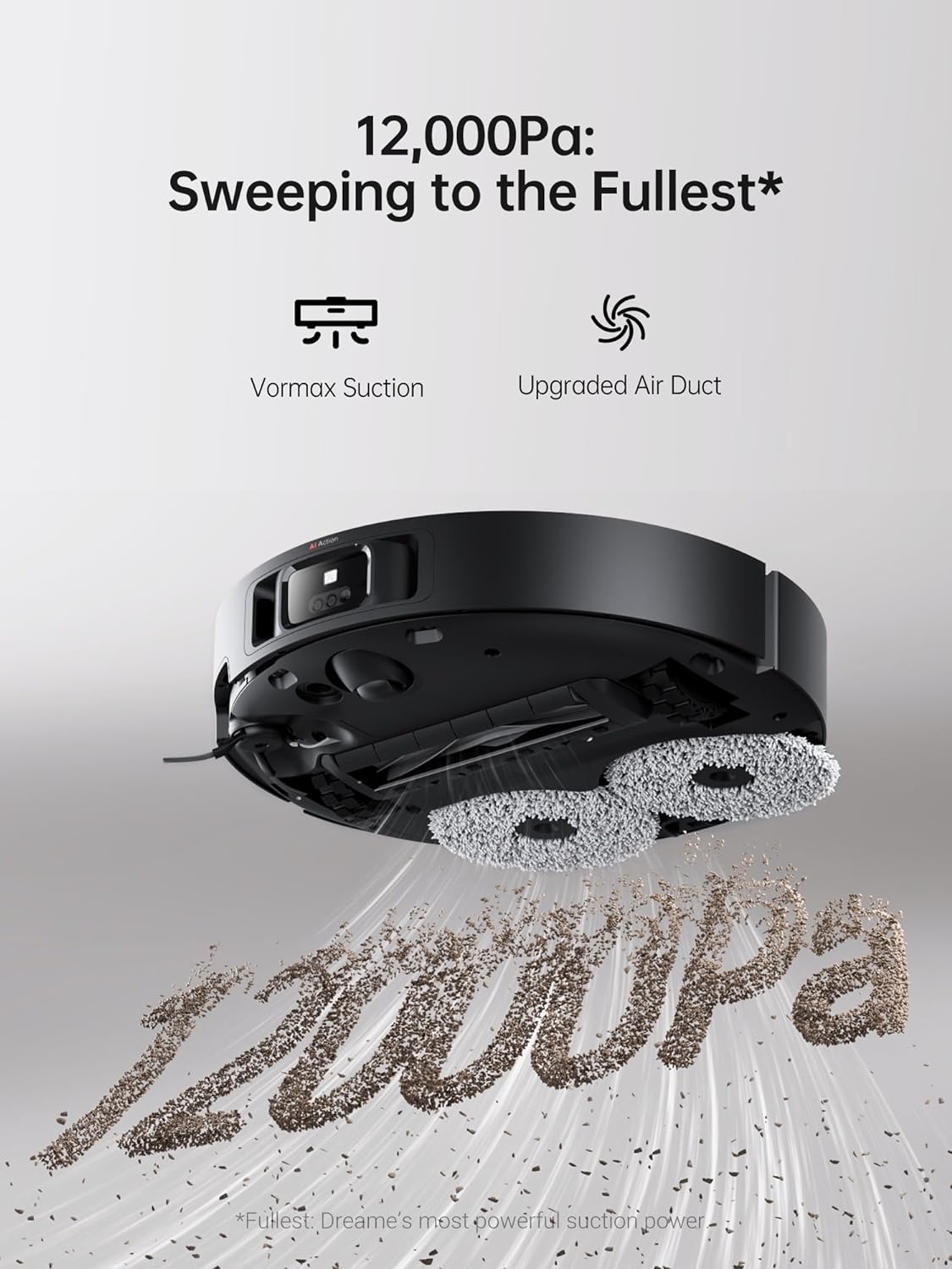 DREAME X40 Ultra Robot Vacuum with Detachable & Liftable Mop, Self-Emptying Robot Vacuum and Mop Combo with Side Brush, 12,000 Pa Suction, 158°F Self-Cleaning and Self-Drying Mop, Auto Water Filling