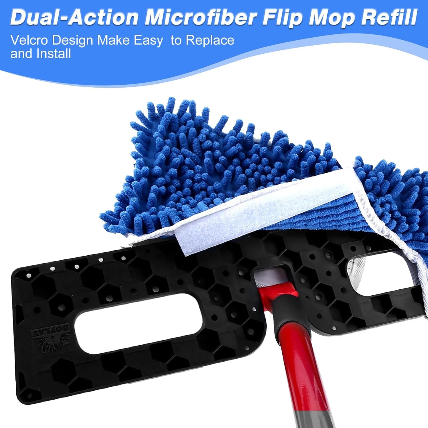 Mop Refill Heads Compatible with O Cedar Dual-Action Flip Mop,Microfiber Replacement Mop Heads for Dry/Wet Use,Washable& Reusable for All Floor Cleaning(3 Pack)