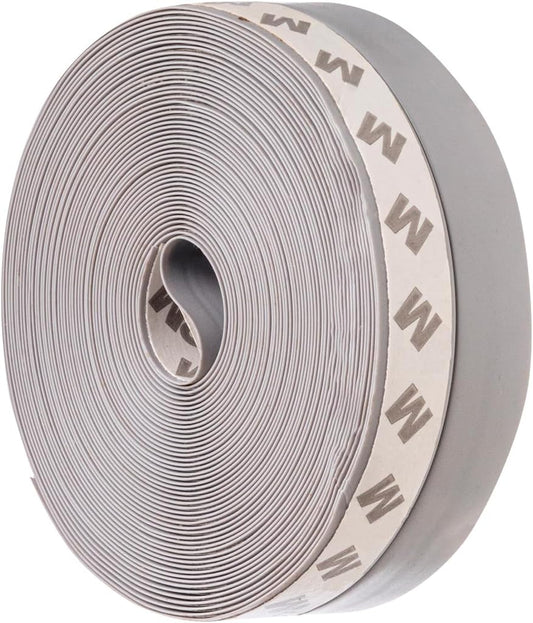 Weather Stripping Door Seal Strip for Gaps, Silicone Draft Stopper Adhesive Tape for Sliding Doors, Windows, Shower Glass, Soundproof Seal for Home Insulation, 32.8ft Roll Grey