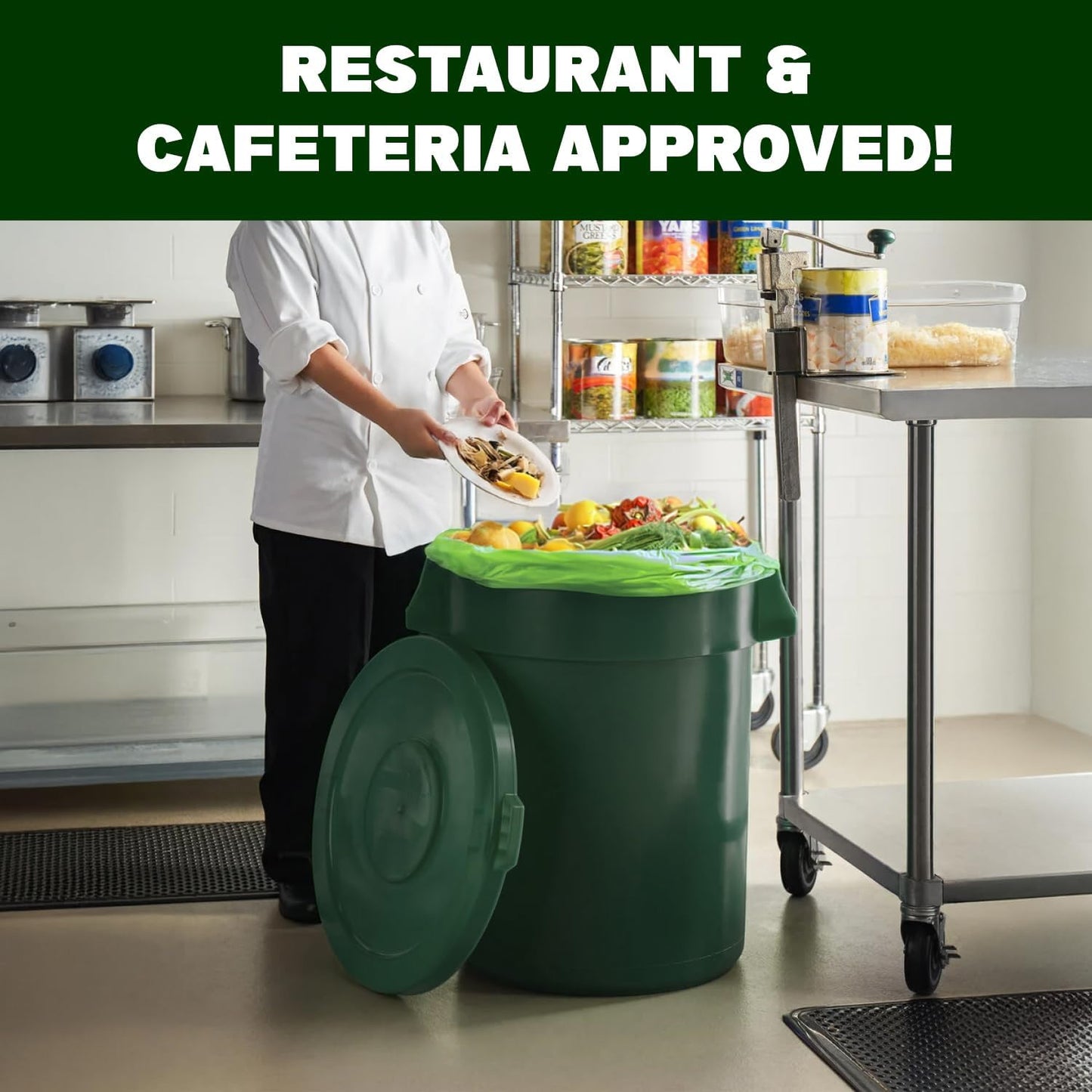 Simply Bio 30-33 Gallon Compostable Trash Bags Liners Flat-Top, Heavy Duty Extra Thick 1.57 Mil, 124.92 Liter, 30 Bags, Lawn, Yard, and Restaurant Use, ASTM D6400, US BPI, OK Compost Home Certified