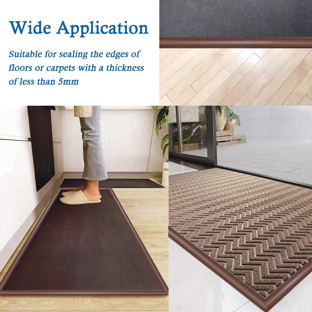Floor Transition Strip Self Adhesive Carpet & Flooring Transitions Edging Trim Strip PVC Threshold Transitions Suitable for Threshold Height Less Than 10mm (6.56Ft, Brown)