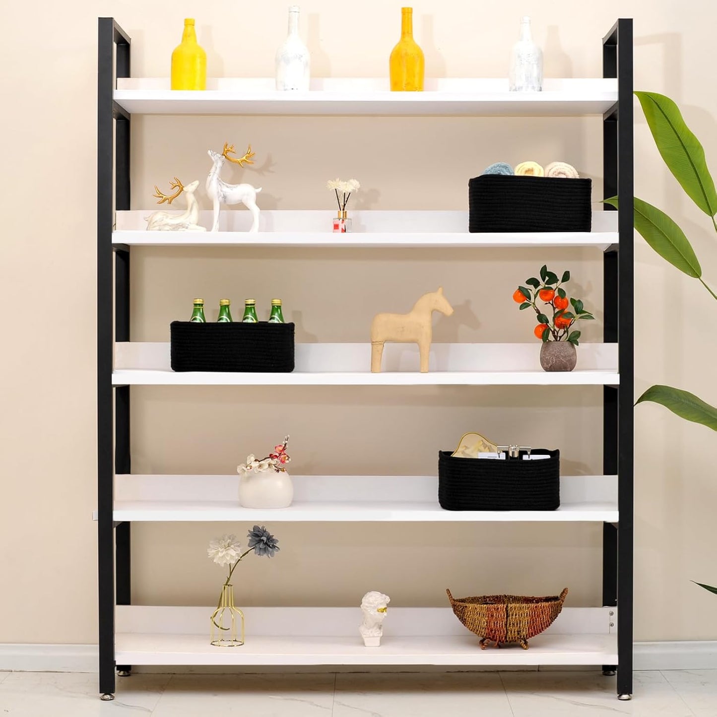 Small Black Baskets for Organizing, Storage Baskets for Shelves, Small Woven Cotton Rope Basket for Storage, Basket for Gifts Empty, 13"×8.5"×5.1" (3 Packs) Black